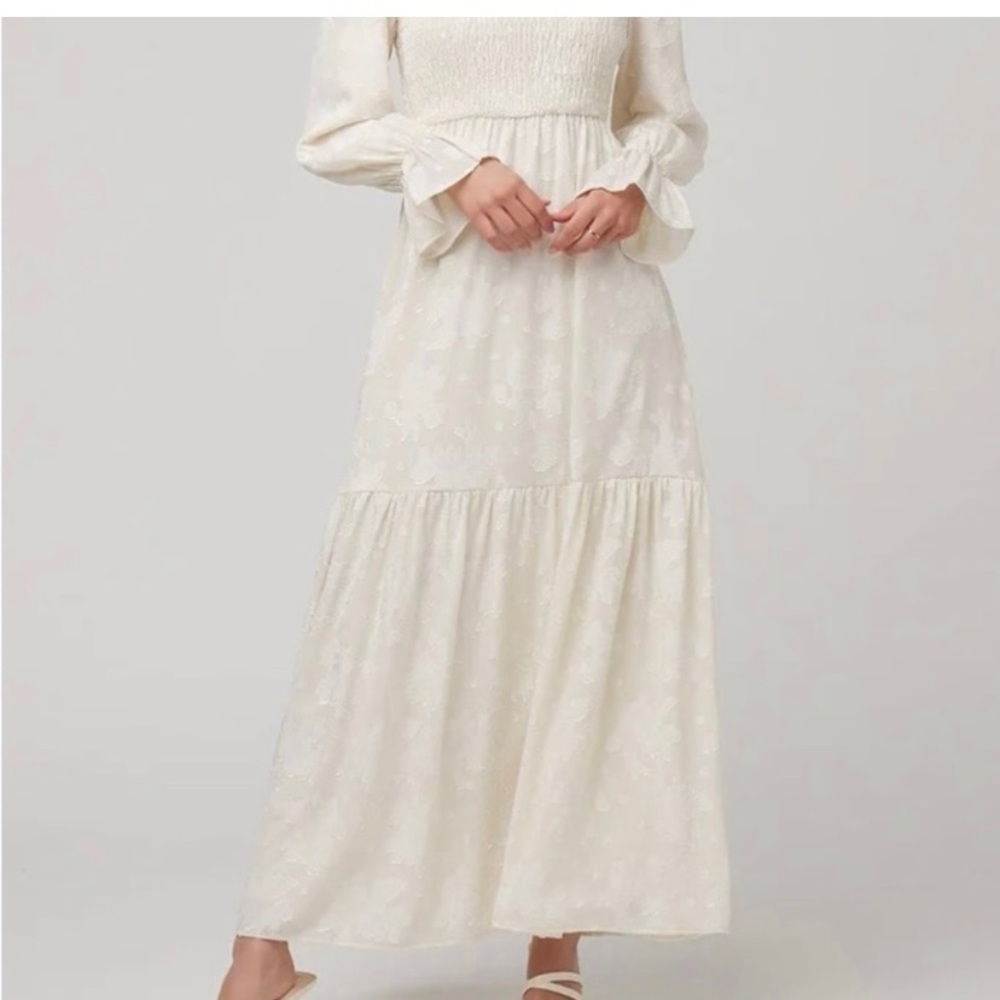ZAHRAA RAMA SATIN MAXI DRESS - CREAM 
size Small